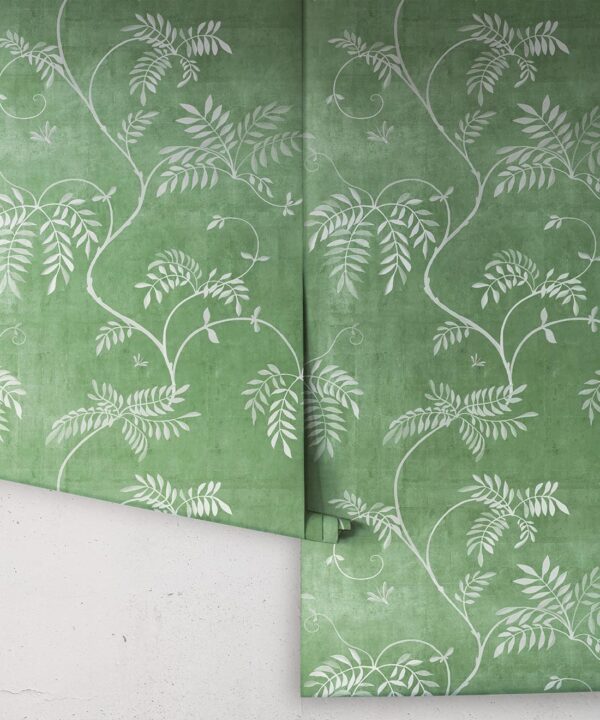 Wisteria Vine Wallpaper - Bethany Linz - My Sydney Collection - Colourway: Green - Rolls