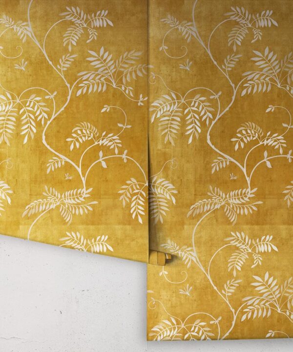 Wisteria Vine Wallpaper - Bethany Linz - My Sydney Collection - Colourway: Gold - Rolls