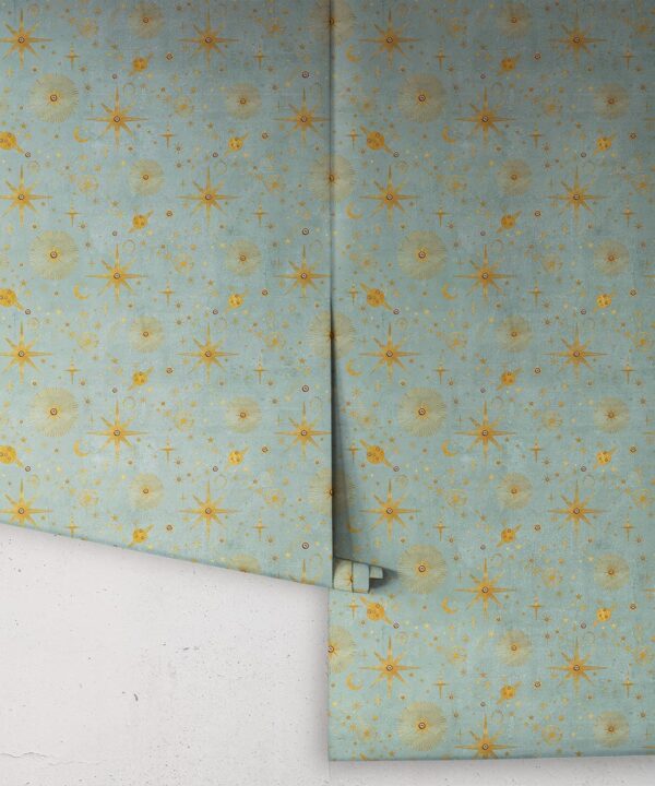 The Milky Way Wallpaper - Bethany Linz - My Sydney Collection - Colourway: Duck Egg - Rolls