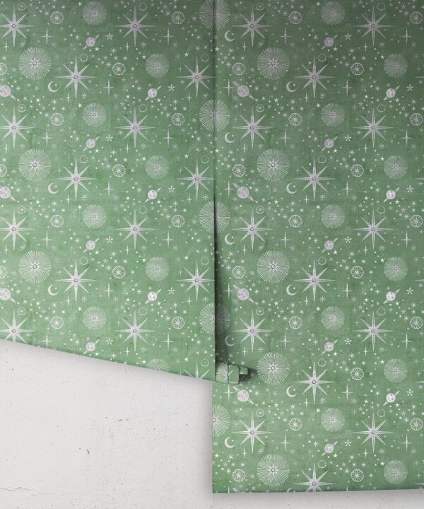 The Milky Way Wallpaper - Bethany Linz - My Sydney Collection - Colourway: Green - Rolls