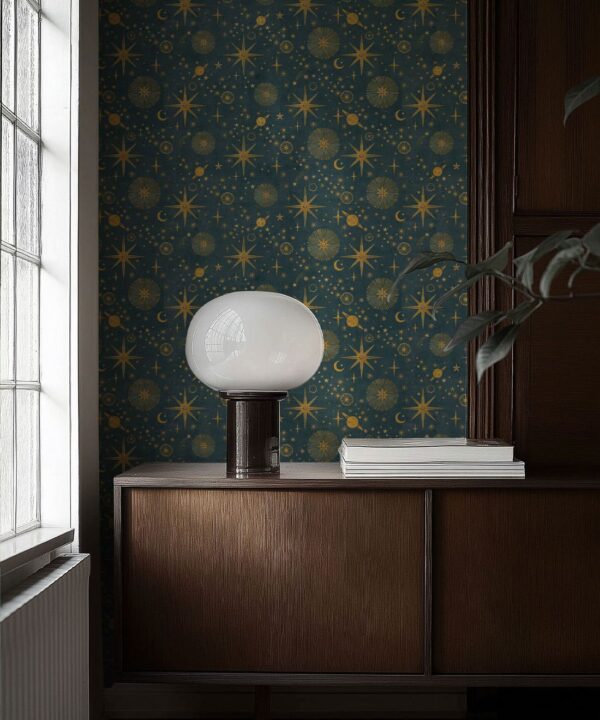 The Milky Way Wallpaper - Bethany Linz - My Sydney Collection - Colourway: Night Sky - Insitu