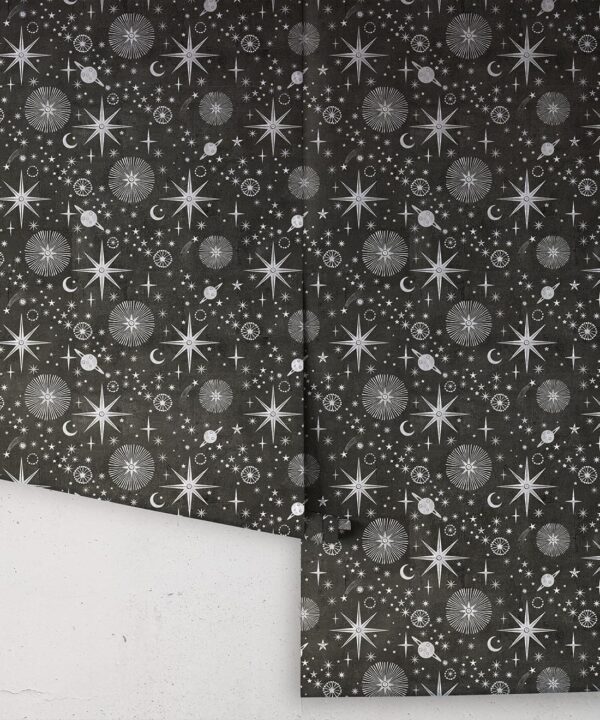 The Milky Way Wallpaper - Bethany Linz - My Sydney Collection - Colourway: Silver - Rolls