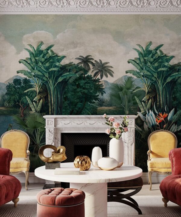 Palm Landscape Mural - Bethany Linz - My Sydney Collection - Colourway: Original - Insitu