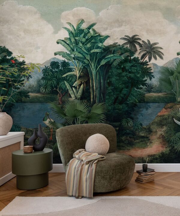 Palm Landscape Mural - Bethany Linz - My Sydney Collection - Colourway: Original - Insitu