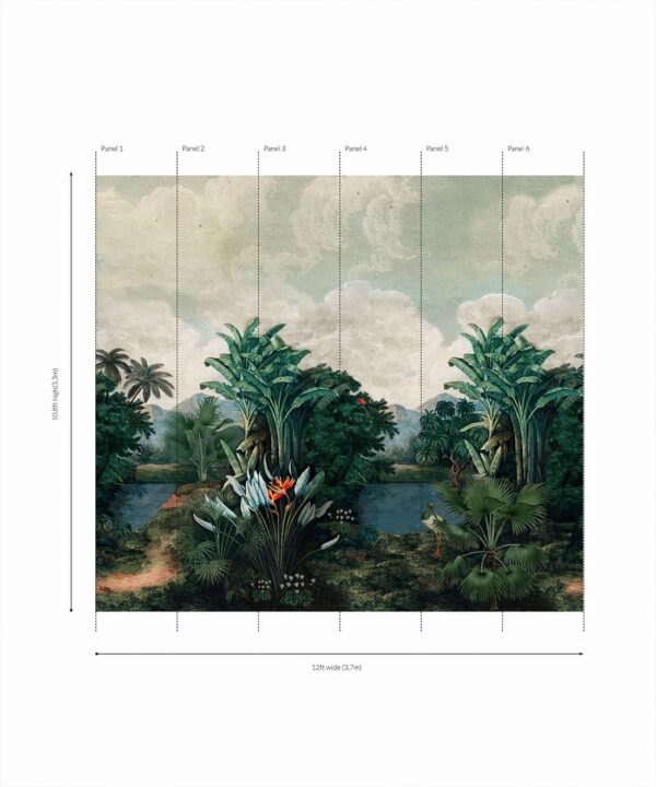 Palm Landscape Mural - Bethany Linz - My Sydney Collection - Colourway: Original - Rolls