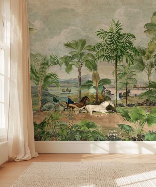 The Race At Hyde Park Mural - Bethany Linz - My Sydney Collection - Colourway: Original - Insitu