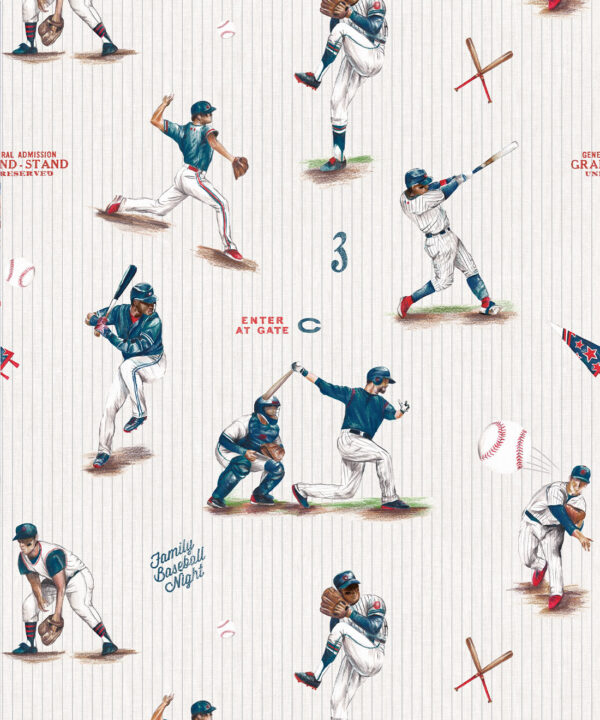 Baseball Wallpaper • Blue Crew • Swatch