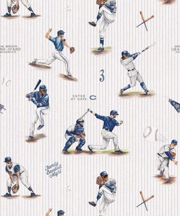Baseball Wallpaper • Pinstripes • Swatch