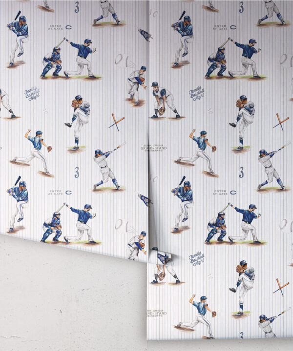Baseball Wallpaper • Pinstripes • Rolls