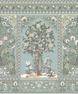 Pavilion Mural - Palace Grove Collection - M&K Studio - Swatch - Colorway: Duck Egg