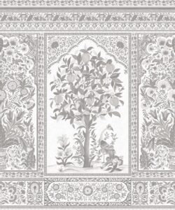 Pavilion Mural - Palace Grove Collection - M&K Studio - Swatch - Colorway: Ivory