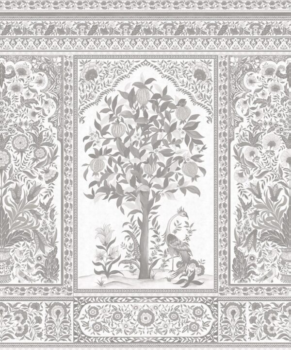 Pavilion Mural - Palace Grove Collection - M&K Studio - Swatch - Colorway: Ivory