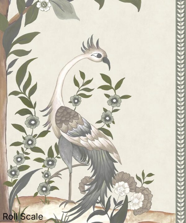 Pavilion Mural - Palace Grove Collection - M&K Studio - Scale - Colorway: Linen