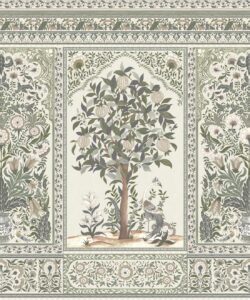 Pavilion Mural - Palace Grove Collection - M&K Studio - Swatch - Colorway: Linen