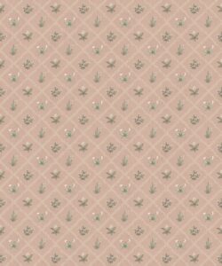 Floret Wallpaper - Palace Grove Collection - M&K Studio - Swatch - Colorway: Antique Rose