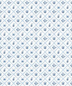 Floret Wallpaper - Palace Grove Collection - M&K Studio - Swatch - Colorway: Sapphire