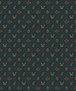 Floret Wallpaper - Palace Grove Collection - M&K Studio - Swatch - Colorway: Topaz