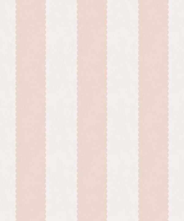 Scallop Stripe Wallpaper - Palace Grove Collection - M&K Studio - Swatch - Colorway: Antique Rose