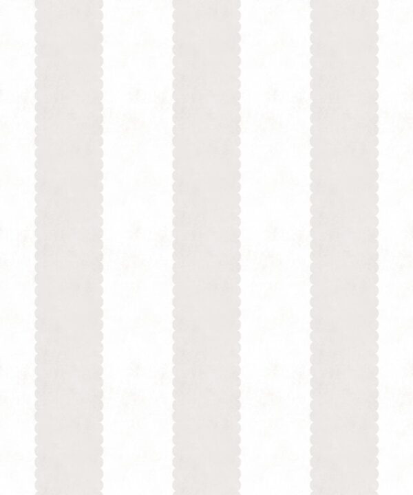 Scallop Stripe Wallpaper - Palace Grove Collection - M&K Studio - Swatch - Colorway: Ivory