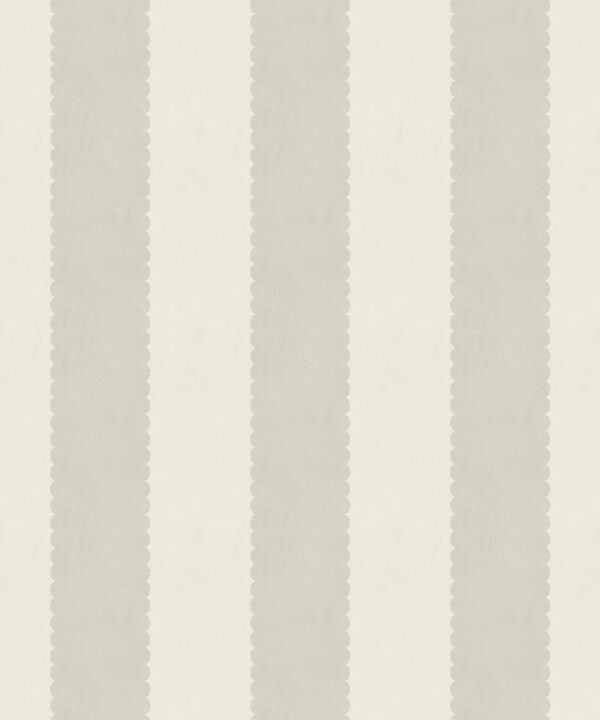 Scallop Stripe Wallpaper - Palace Grove Collection - M&K Studio - Swatch - Colorway: Linen