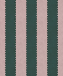 Scallop Stripe Wallpaper - Palace Grove Collection - M&K Studio - Swatch - Colorway: Ruby
