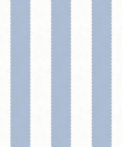 Scallop Stripe Wallpaper - Palace Grove Collection - M&K Studio - Swatch - Colorway: Sapphire