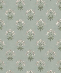 Geranium Wallpaper - Palace Grove Collection - M&K Studio - Swatch - Colorway: Duck Egg
