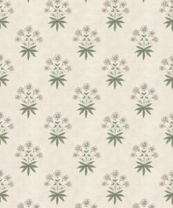 Geranium Wallpaper - Palace Grove Collection - M&K Studio - Swatch - Colorway: Linen