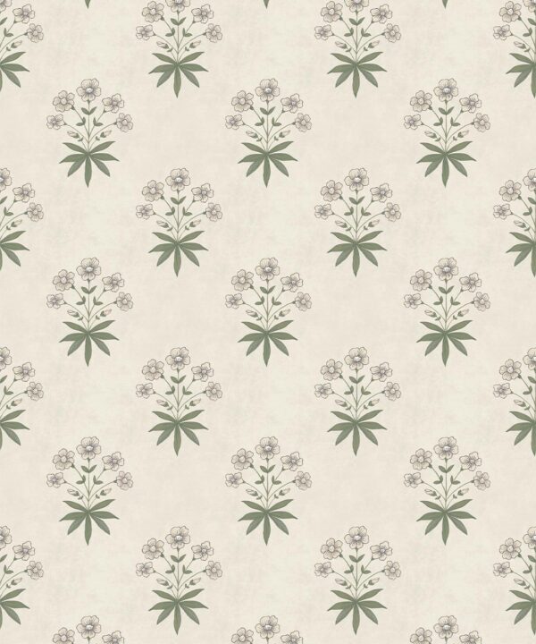 Geranium Wallpaper - Palace Grove Collection - M&K Studio - Swatch - Colorway: Linen