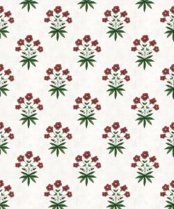 Geranium Wallpaper - Palace Grove Collection - M&K Studio - Swatch - Colorway: Ruby