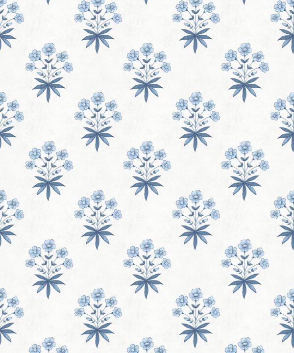 Geranium Wallpaper - Palace Grove Collection - M&K Studio - Swatch - Colorway: Sapphire