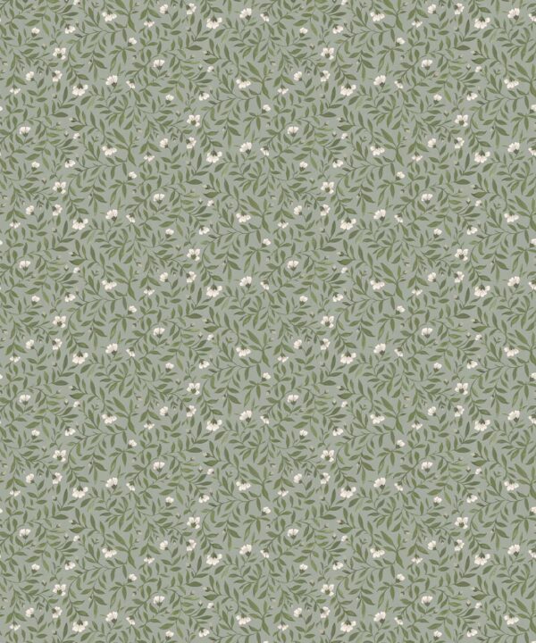 Wild Violet Wallpaper - Palace Grove Collection - M&K Studio - Swatch - Colorway: Duck Egg