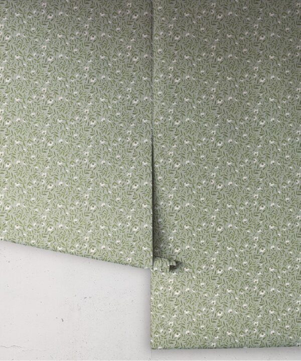 Wild Violet Wallpaper - Palace Grove Collection - M&K Studio - Roll - Colorway: Duck Egg