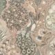 Peacock Garden Wallpaper - Palace Grove Collection - M&K Studio - Swatch - Colorway: Antique Rose