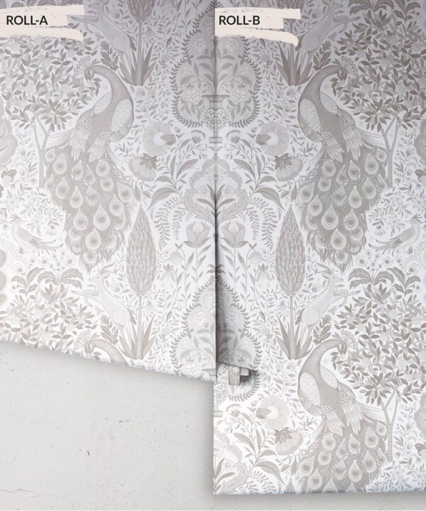 Peacock Garden Wallpaper - Palace Grove Collection - M&K Studio - Roll - Colorway: Ivory
