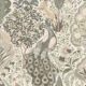 Peacock Garden Wallpaper - Palace Grove Collection - M&K Studio - Swatch - Colorway: Linen