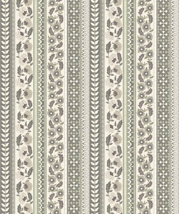 Ribbon Wallpaper - Palace Grove Collection - M&K Studio - Swatch - Colorway: Linen