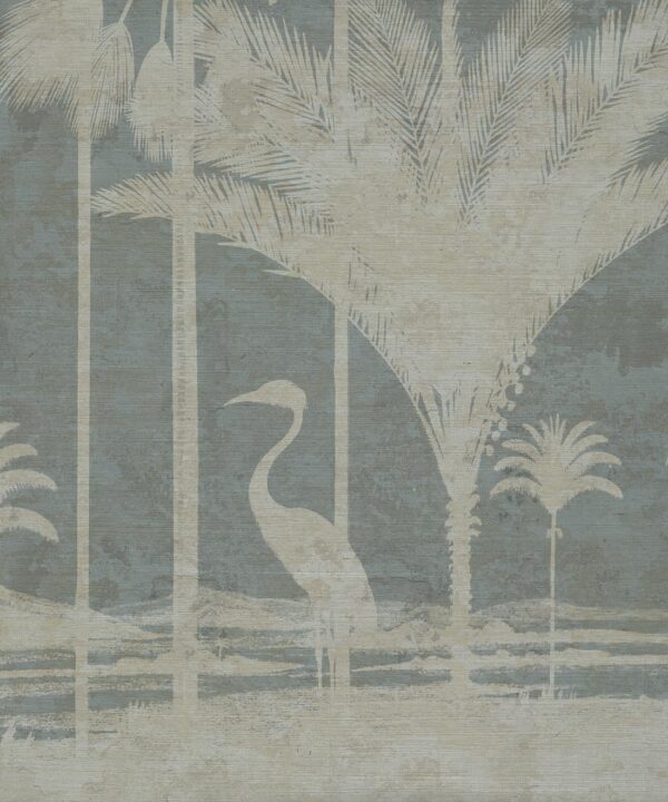 Shadow Palms Grasscloth Mural - Image 2