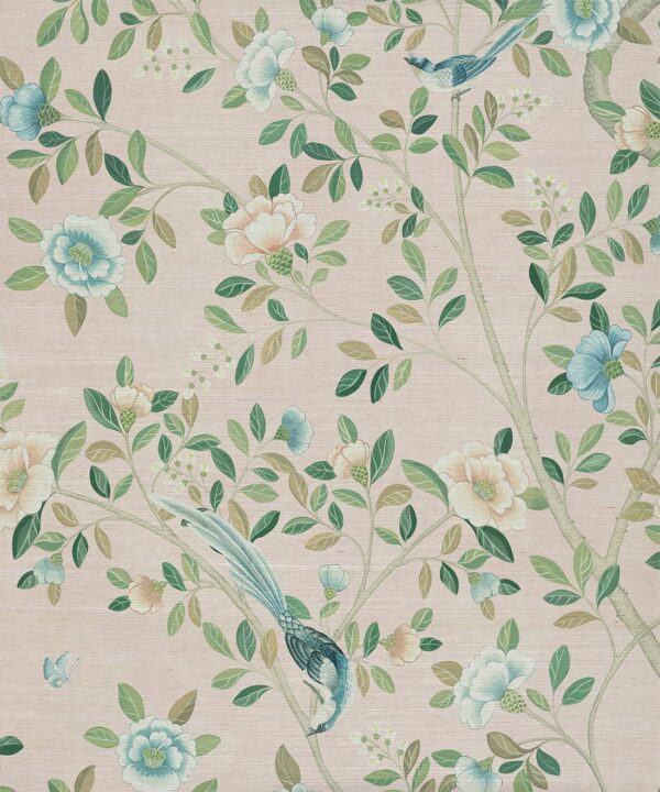Camellia Tree Grasscloth Mural - Image 4