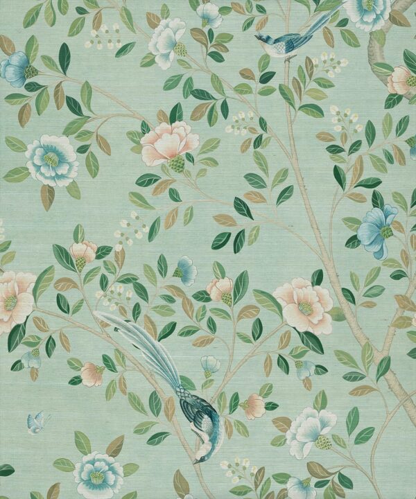 Camellia Tree Grasscloth Mural - Image 5