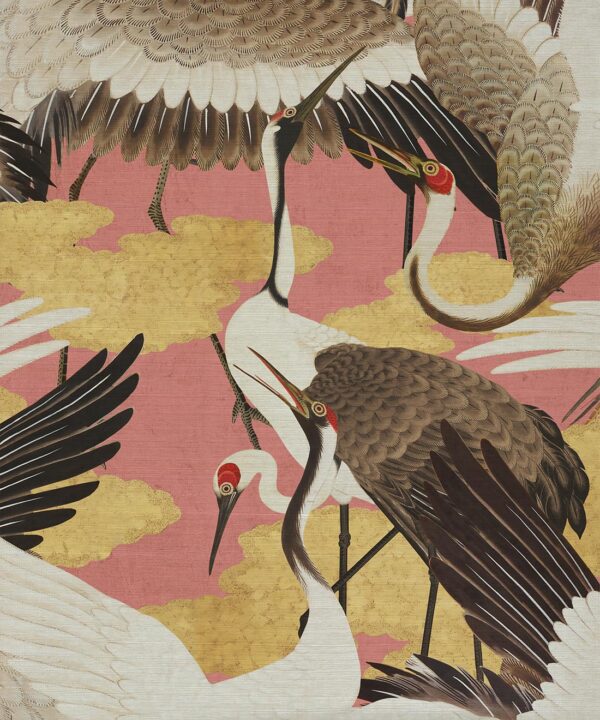 Cranes Grasscloth Wallpaper - Image 2