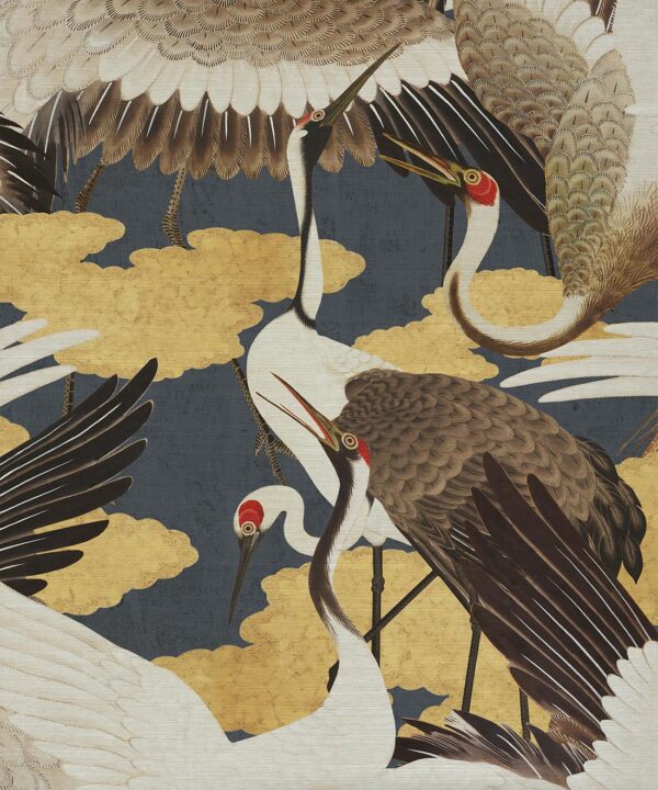 Cranes Grasscloth Wallpaper - Image 3