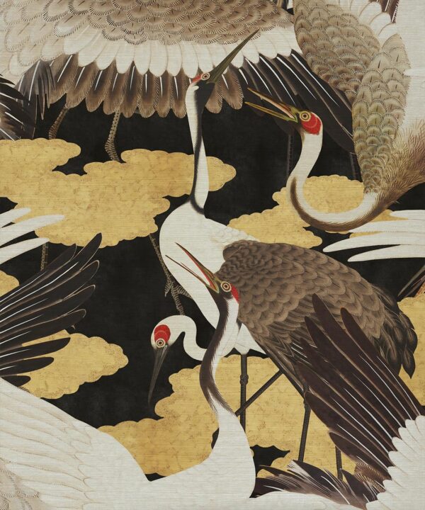 Cranes Grasscloth Wallpaper - Image 4