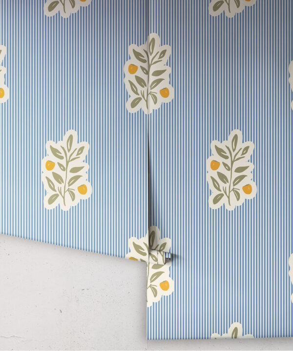 Piper,Nooooo Wallpaper | Colourway: Blue & Orange | Anything But Basic Collection | Gray Benko x Milton&King | Roll