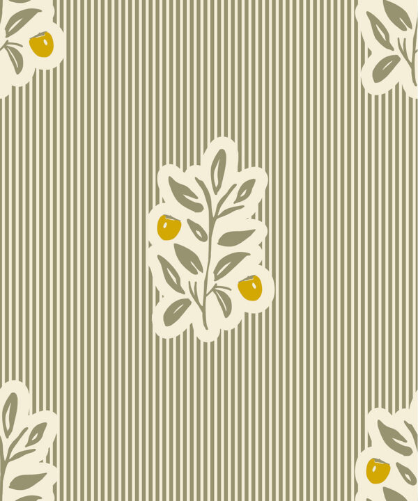 Piper,Nooooo Wallpaper | Colourway: Olive & Yellow | Anything But Basic Collection | Gray Benko x Milton&King | Swatch