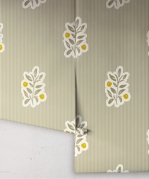 Piper,Nooooo Wallpaper | Colourway: Olive & Yellow | Anything But Basic Collection | Gray Benko x Milton&King | Roll