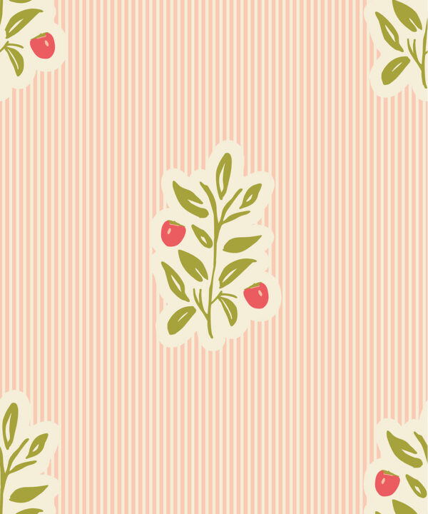 Piper,Nooooo Wallpaper | Colourway: Peach & Pink | Anything But Basic Collection | Gray Benko x Milton&King | Swatch