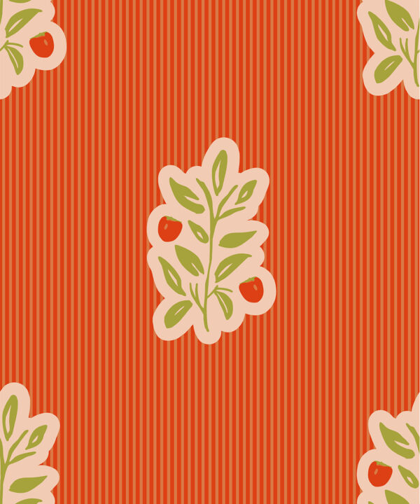 Piper,Nooooo Wallpaper | Colourway: Tangerine | Anything But Basic Collection | Gray Benko x Milton&King | Swatch