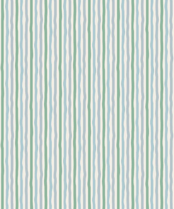 Can’t Keep It Straight Wallpaper | Colourway: Blue & Green | Anything But Basic Collection | Gray Benko x Milton&King | Swatch