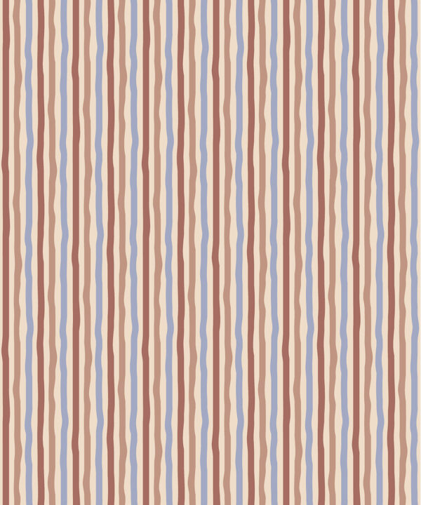 Can’t Keep It Straight Wallpaper | Colourway: Brick & Periwinkle | Anything But Basic Collection | Gray Benko x Milton&King | Swatch